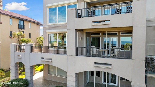 exterior space with stucco siding