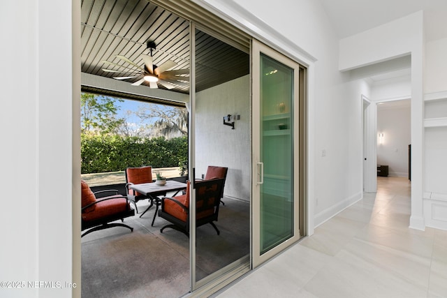 view of patio / terrace with a ceiling fan