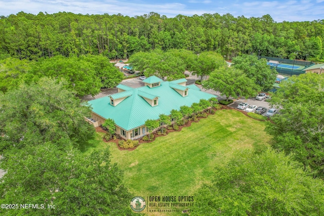 aerial view with a view of trees