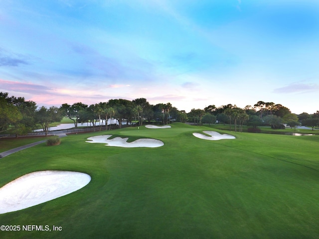 view of community with view of golf course