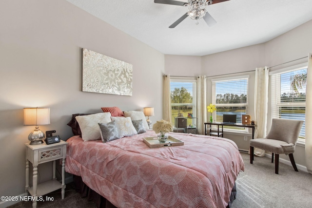 986 Prairie Dunes Ct, Orange Park, FL 32065 - bedroom with carpet, baseboards, and ceiling fan