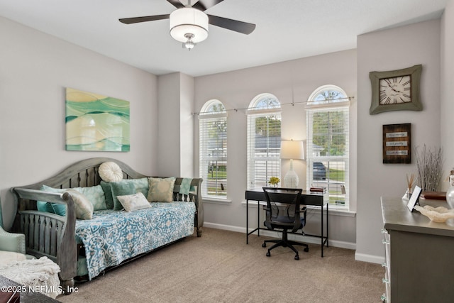 986 Prairie Dunes Ct, Orange Park, FL 32065 - bedroom featuring baseboards, carpet flooring, and a ceiling fan