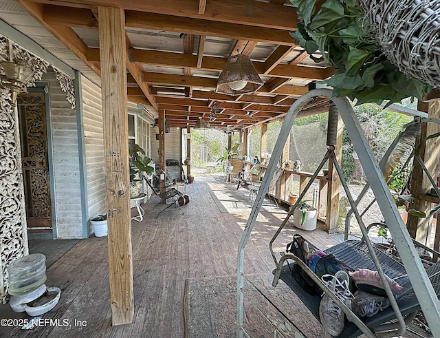 view of patio with a deck