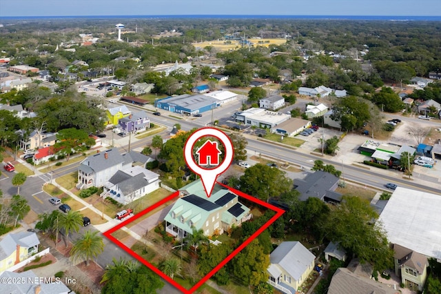 bird's eye view with a residential view