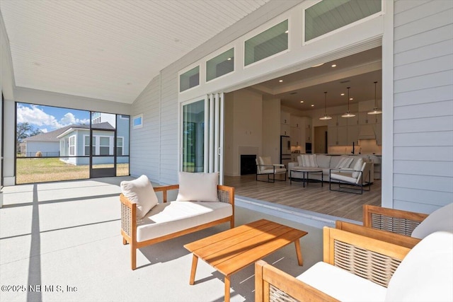 view of patio with an outdoor hangout area