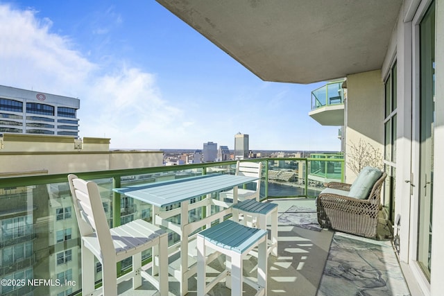 balcony with a view of city