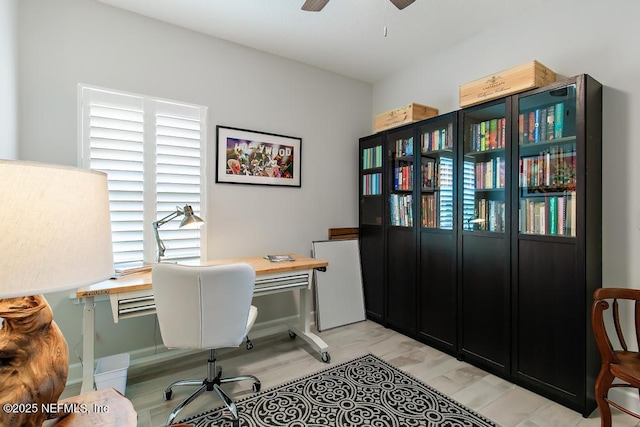 34072 Lavender Parke Dr, Fernandina Beach, FL 32034 - office area featuring a ceiling fan