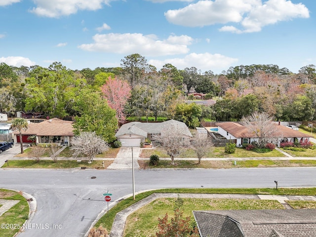 drone / aerial view with a residential view