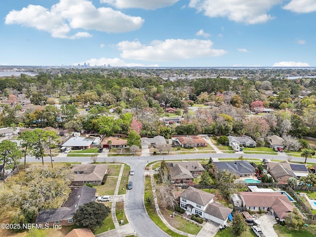 aerial view with a residential view