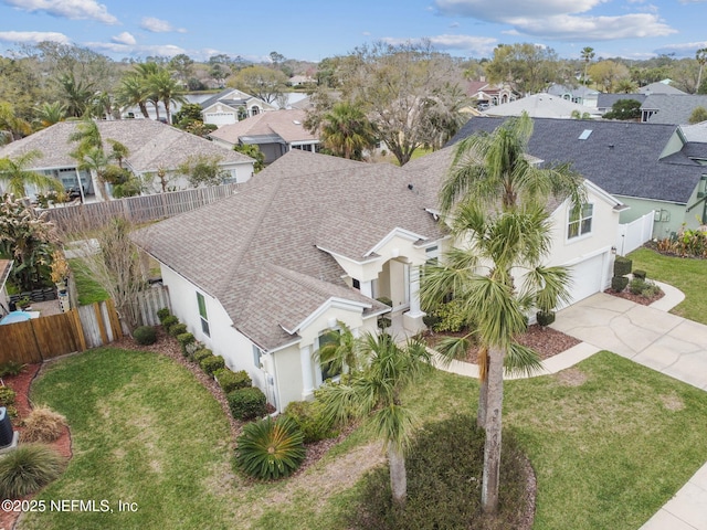 aerial view with a residential view