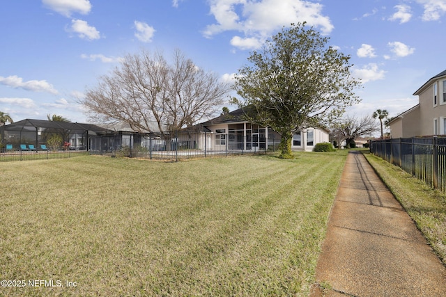 view of yard featuring fence