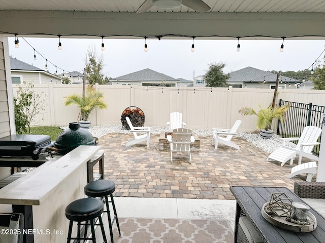 view of patio featuring a fenced backyard