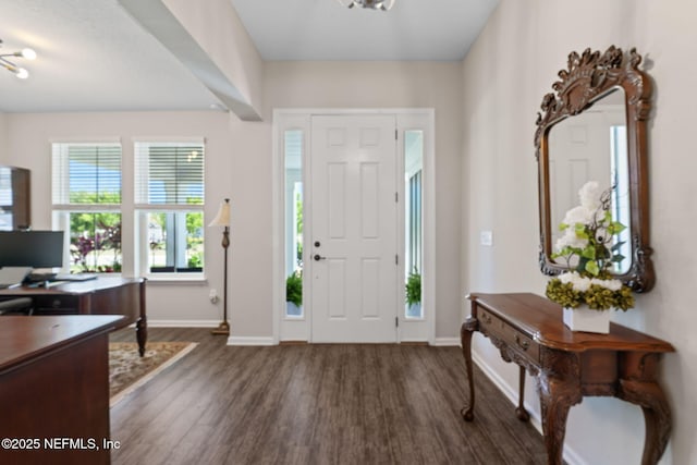 352 Bronson Pkwy, Saint Augustine, FL 32095 - entrance foyer with baseboards and dark wood-style flooring