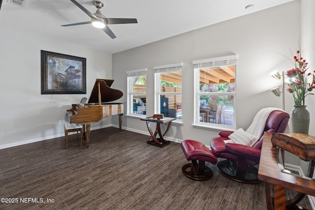 352 Bronson Pkwy, Saint Augustine, FL 32095 - living area with dark wood finished floors and ceiling fan