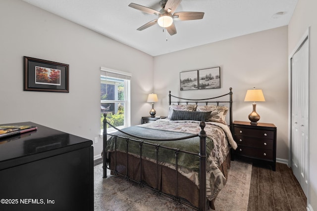 352 Bronson Pkwy, Saint Augustine, FL 32095 - bedroom featuring a closet, carpet flooring, and a ceiling fan