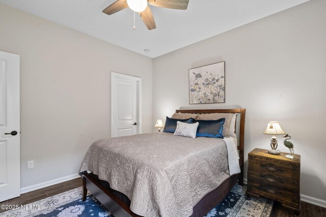 352 Bronson Pkwy, Saint Augustine, FL 32095 - bedroom with wood finished floors and ceiling fan