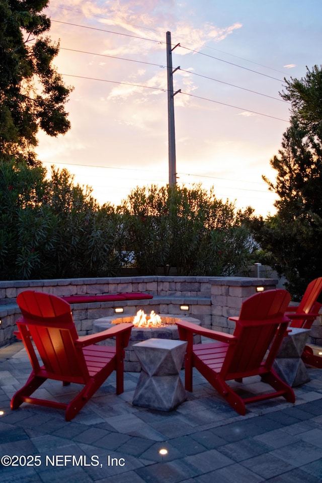 352 Bronson Pkwy, Saint Augustine, FL 32095 - view of patio / terrace with an outdoor fire pit