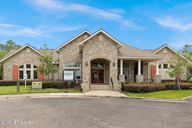 view of front of property featuring french doors