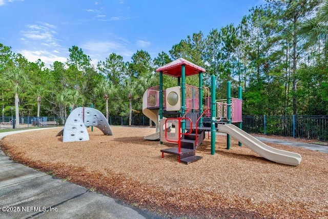 communal playground with fence