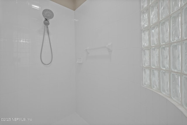 room details with a tile shower