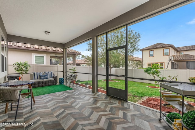 view of sunroom