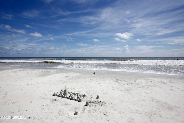 view of water feature featuring a view of the beach