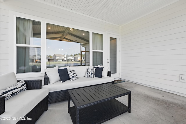 view of patio with an outdoor hangout area