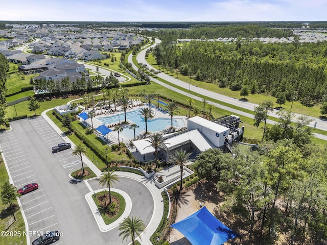 aerial view featuring a residential view