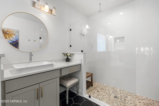 230 Marquesa Cir, Saint Johns, FL 32259 - full bath featuring a walk in shower, tile patterned flooring, and vanity