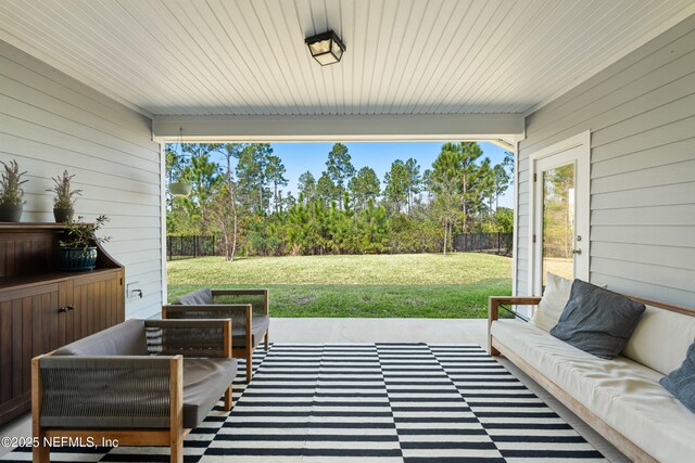 230 Marquesa Cir, Saint Johns, FL 32259 - view of patio / terrace featuring outdoor lounge area and fence