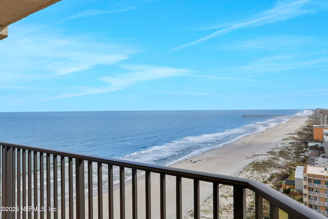 property view of water with a beach view