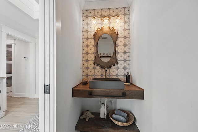 room details with a sink and wood finished floors