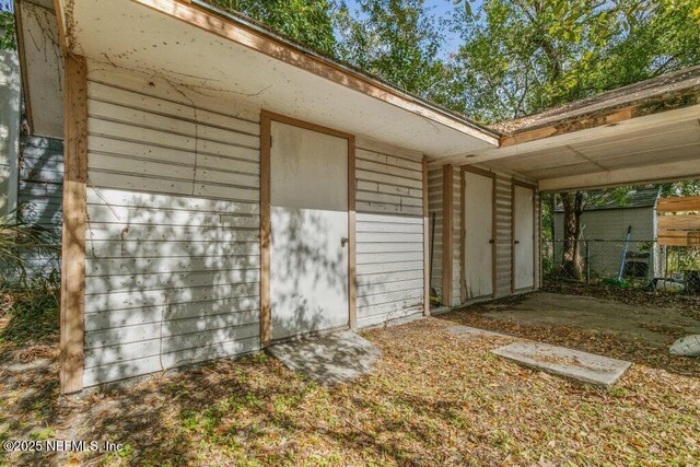 exterior space featuring fence