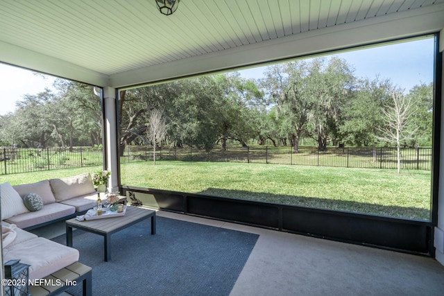 view of unfurnished sunroom