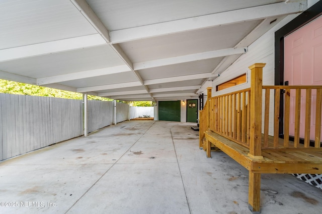 view of patio / terrace featuring fence