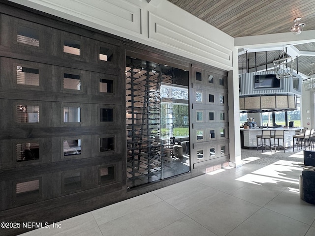 interior space with outdoor dry bar