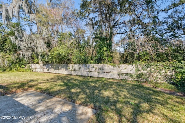 view of yard with a patio area and fence