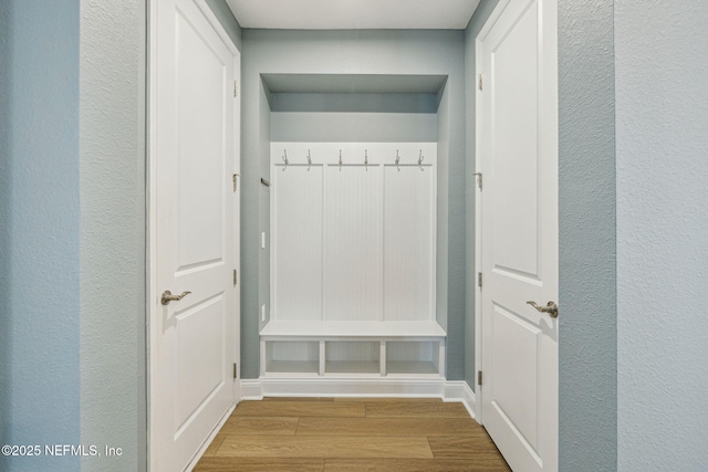 427 Ladyslipper Dr, Saint Johns, FL 32259 - mudroom featuring a textured wall and wood finished floors