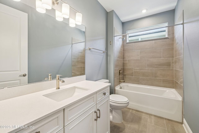 427 Ladyslipper Dr, Saint Johns, FL 32259 - full bath with toilet, tile patterned flooring, shower / bathing tub combination, and vanity