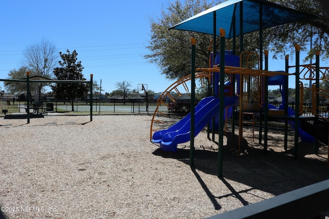 community play area with fence