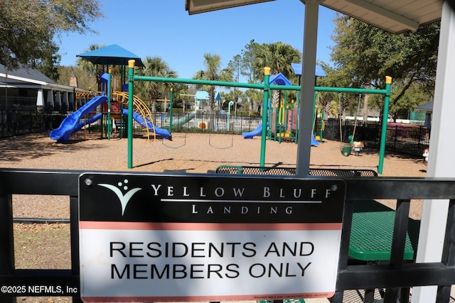 community playground featuring fence