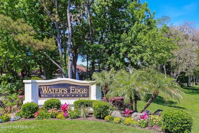 view of community sign