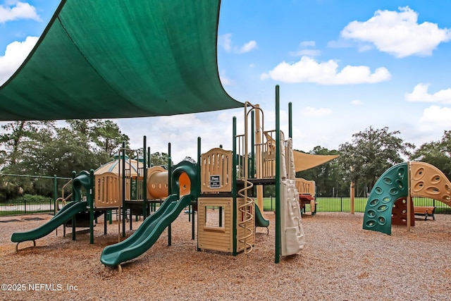 community play area featuring fence