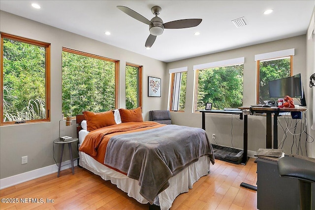 2446 Seminole Rd, Atlantic Beach, FL 32233 - bedroom featuring light wood finished floors, multiple windows, recessed lighting, and baseboards