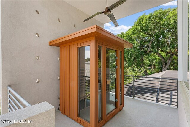 2446 Seminole Rd, Atlantic Beach, FL 32233 - doorway with a ceiling fan