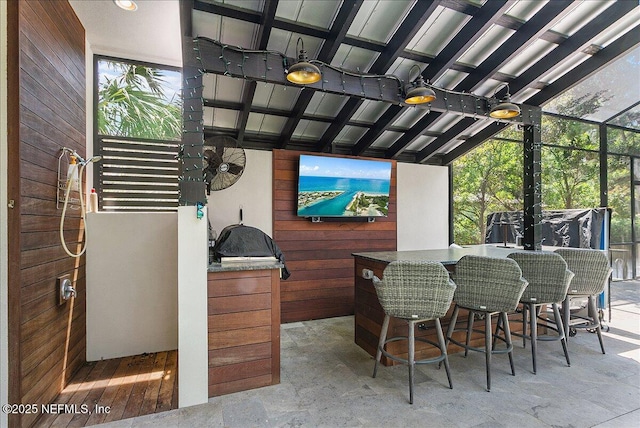 2446 Seminole Rd, Atlantic Beach, FL 32233 - view of patio / terrace featuring a lanai and outdoor wet bar