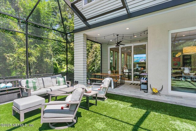2446 Seminole Rd, Atlantic Beach, FL 32233 - exterior space featuring outdoor lounge area and a lanai