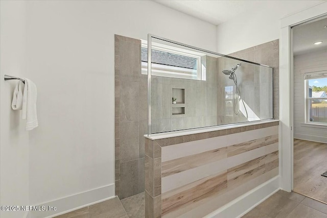 bathroom featuring a walk in shower