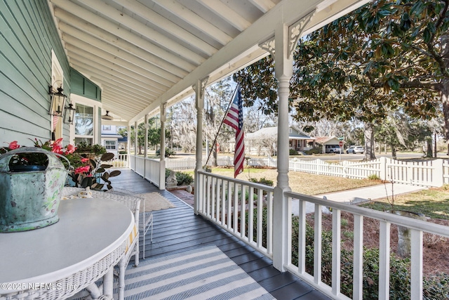 wooden deck featuring a porch