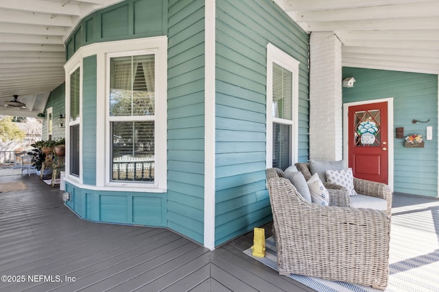 deck with a porch